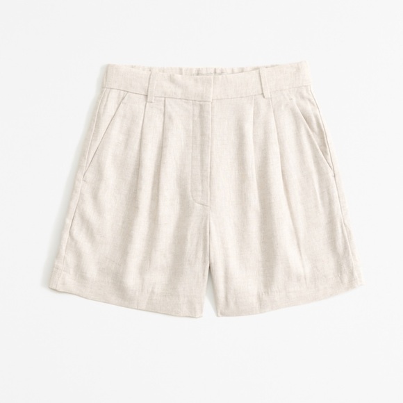 Abercrombie & Fitch Sloane Tailored Linen-Blend Shorts - Picture 1 of 4
